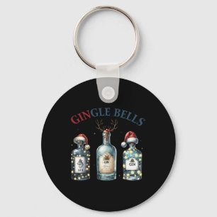 Gingle Bells Funny Gin Gin Bells Christmas Tree Me Keychain