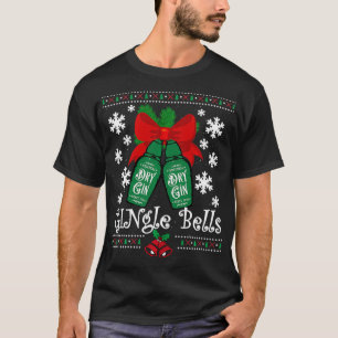 GINgle Bells Ugly Christmas Gin Mistletoe Xmas  T-Shirt
