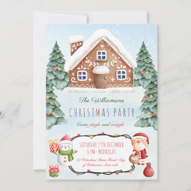 Gingpain maison invitation fête de Noël (Devant)