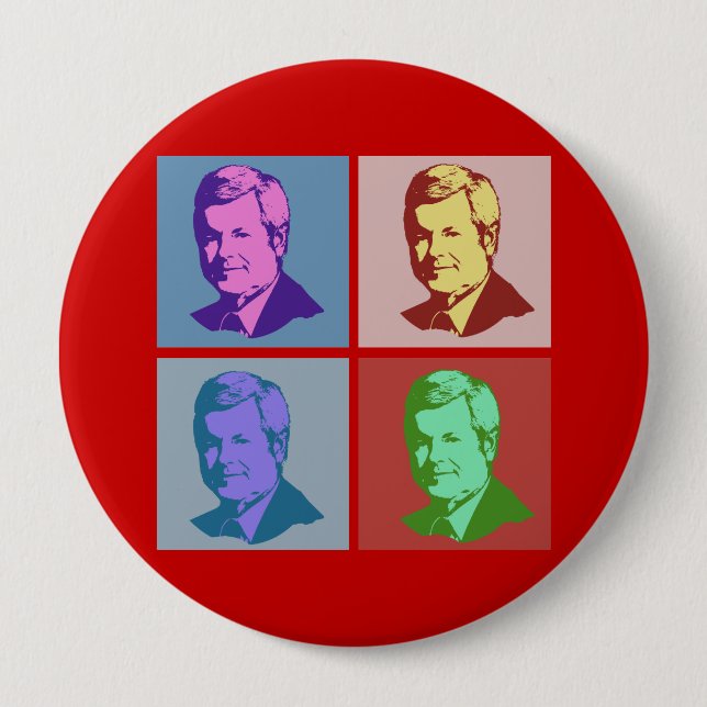 Gingrich Pop Art 4 Inch Round Button (Front)