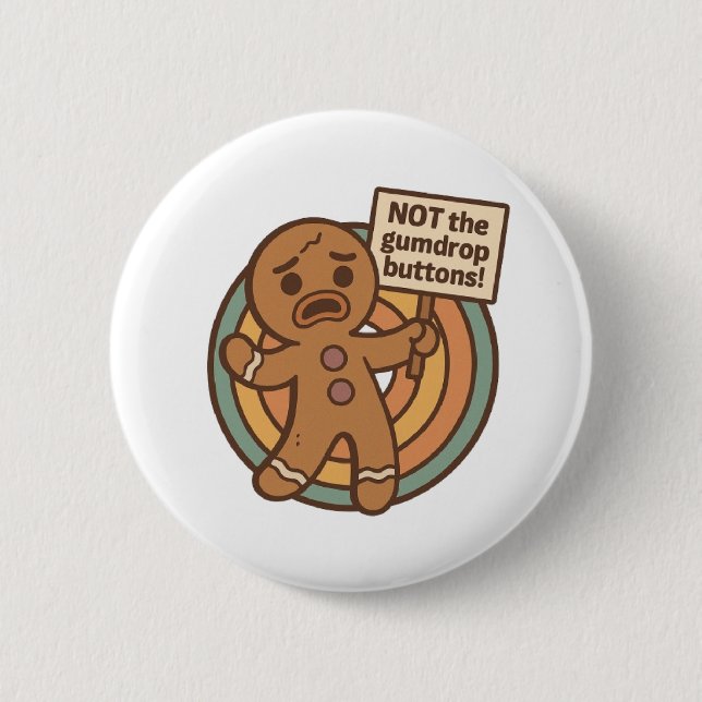 Gingy Christmas Button Pin (Front)