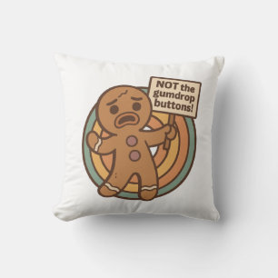 Gingy Gingerbread Christmas Throw Pillow