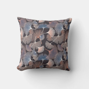 Ginhko leave pattern throw pillow