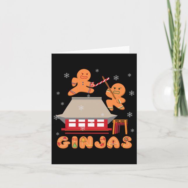 Ginja Ninja Ginjas Gingerbread Ninjas Christmas Gi Card (Front)