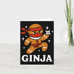 Ginjas Gingerbread Ninja Funny Christmas Cookie Bo Card