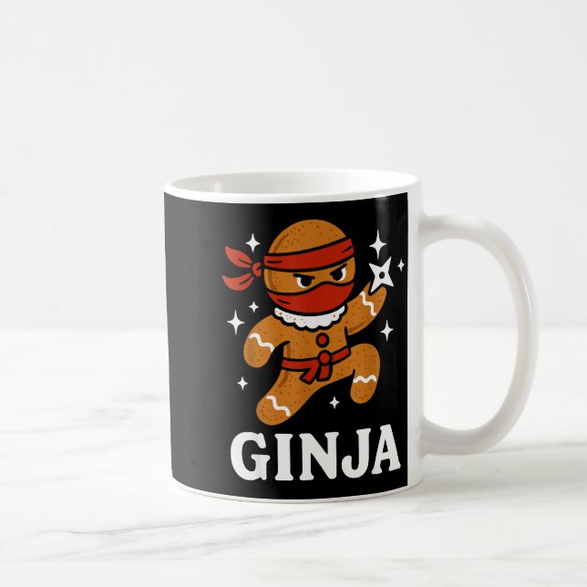 Ginjas Gingerbread Ninja Funny Christmas Cookie Bo Coffee Mug (Right)