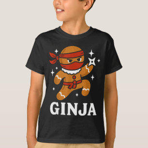 Ginjas Gingerbread Ninja Funny Christmas Cookie Bo T-Shirt
