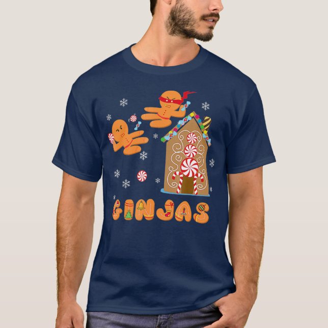 Ginjas Gingerbread Ninjas Ginja Ninja Christmas T-Shirt (Front)