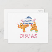 Ginjas Ninjas Christmas Ninja Gingerbread Holiday Postcard (Front/Back)