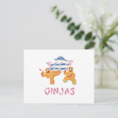 Ginjas Ninjas Christmas Ninja Gingerbread Holiday Postcard (Standing Front)