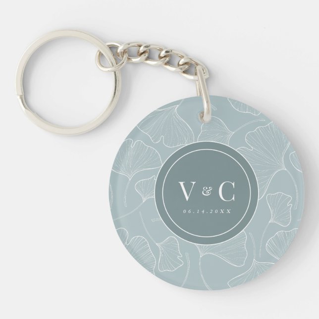 Ginkgo Biloba Blissful Wedding Keychain (Front)