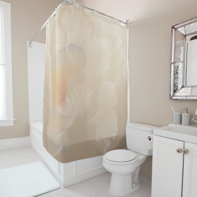 Ginkgo Biloba Botanical Abstract Graphic Art Blush (In Situ)