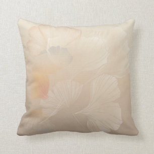 Ginkgo Biloba Botanical Abstract Graphic Art Blush Throw Pillow