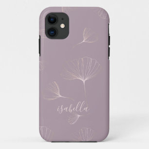 Ginkgo Biloba Botanical Rose Gold Personalized iPhone 11 Case
