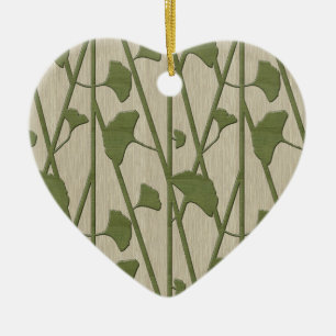 ginkgo biloba ceramic ornament