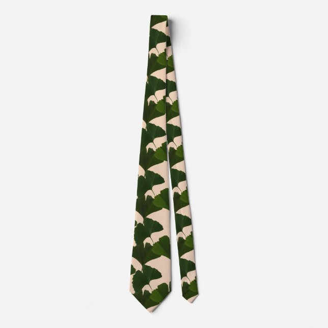 Ginkgo Biloba Leaves Abstract Neck Tie (Front)