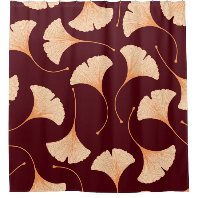 Ginkgo biloba leaves, seamless floral pattern. (Front)