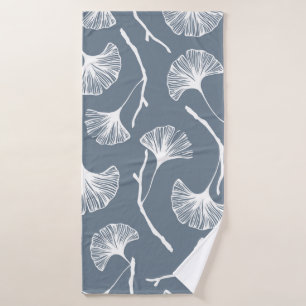 Ginkgo biloba leaves seamless pattern bath towel