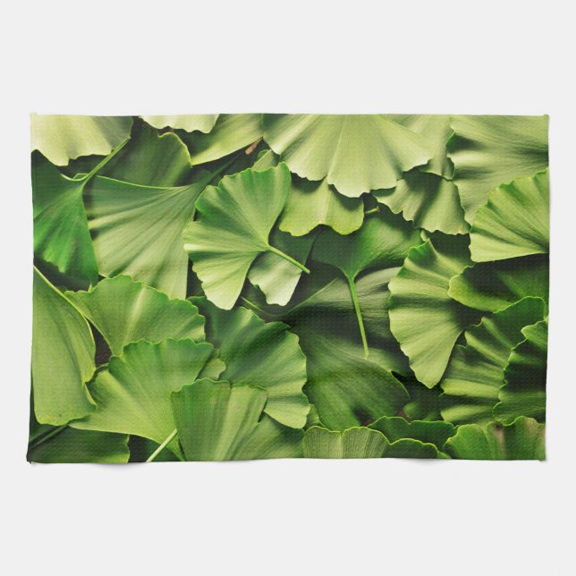 ginkgo biloba tree leaf nature plant texture kitchen towel (Horizontal)