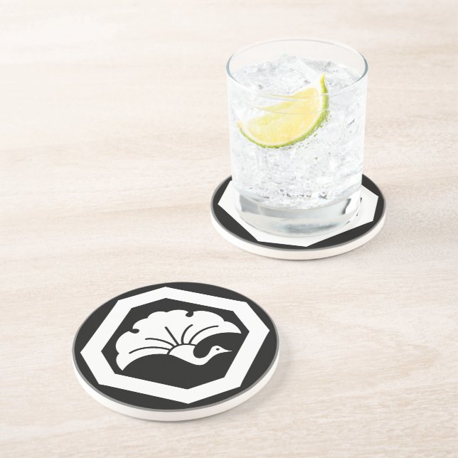 Ginkgo crane at corner cut coaster (Side)