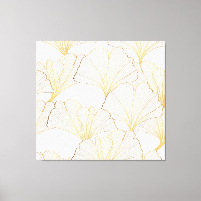 Ginkgo Gold: Luxurious Leaf Arrangement Canvas Print (Front)