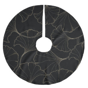 Ginkgo Gold: Luxury Vintage Design Brushed Polyester Tree Skirt