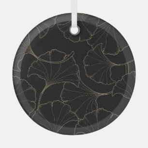 Ginkgo Gold: Luxury Vintage Design Glass Ornament