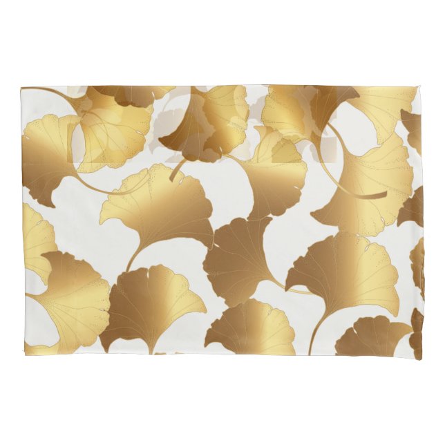 Ginkgo Gold: Luxury Vintage Design. Pillowcase (Front)