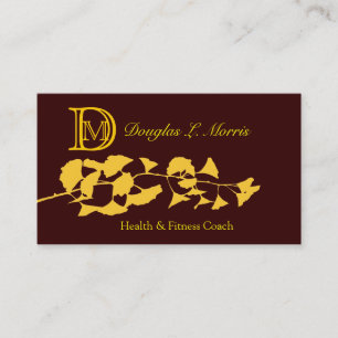 Ginkgo Holistic Zen Monogrammed Business Card