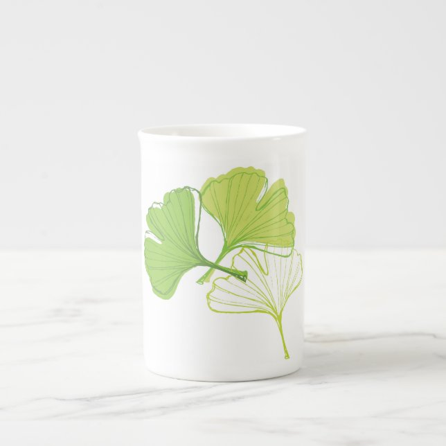 Ginkgo Leaf Bone China Mug (Front)