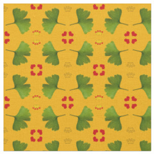Ginkgo Leaf & coeurs, mode de tissu de couronne or