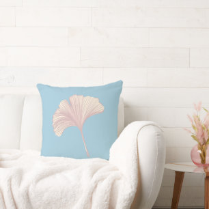 Ginkgo Leaf Customizable Background Colours Throw Pillow