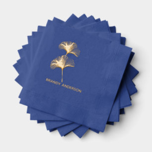 Ginkgo Leaf  Customizable  Foil Napkins