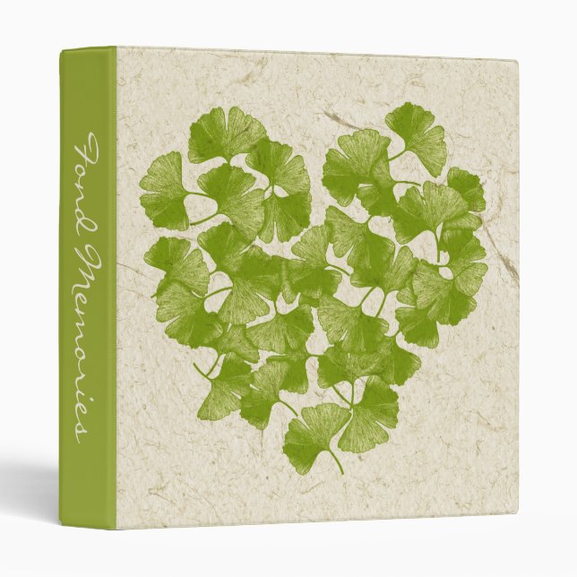 Ginkgo Leaf Heart Customizable Binder (Front/Spine)