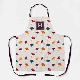 Ginkgo Leaf Pattern Watercolor Fall Autumn Colours Apron