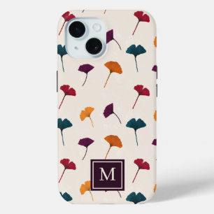 Ginkgo Leaf Pattern Watercolor Fall Autumn Colours iPhone 15 Case