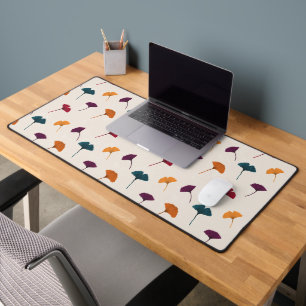 Ginkgo Leaf Pattern Watercolor Fall Autumn Colours Desk Mat