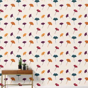 Ginkgo Leaf Pattern Watercolor Fall Autumn Colours Wallpaper