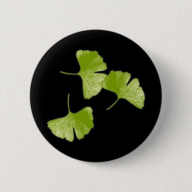 Ginkgo Leaves 2 Inch Round Button (Front)