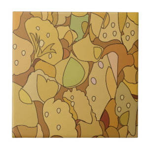 Ginkgo Leaves Abstract Pattern Tile