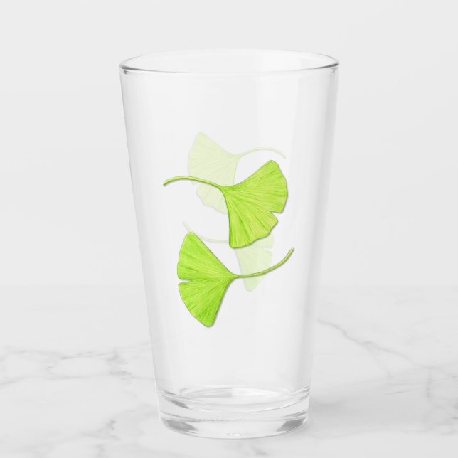Ginkgo Leaves Botanical Art Glass (Front)