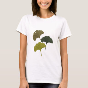 Ginkgo Leaves Customizable Background Colours T-Shirt