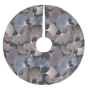 Ginkgo leaves: elegant natural pattern. brushed polyester tree skirt
