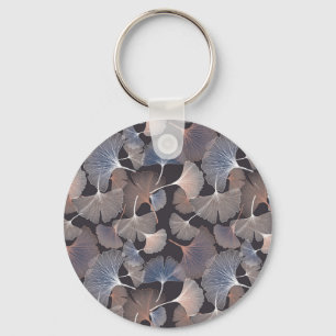 Ginkgo leaves: elegant natural pattern. keychain