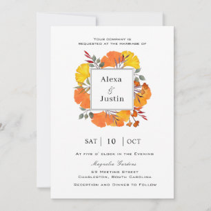 Ginkgo Leaves Fall Wedding  Announcement