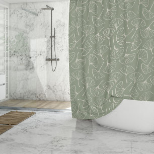 Ginkgo Leaves Japandi Neutral Botanical Sage Green