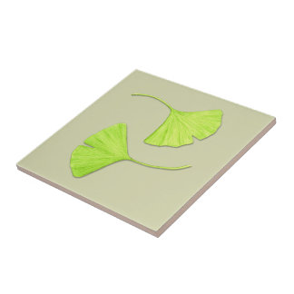 Ginkgo Leaves Nature Art Tile | Customizable