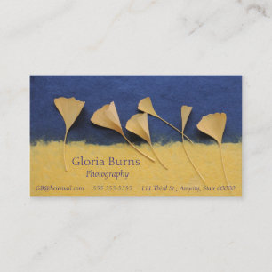 Ginkgo leaves on handmade paper business card
