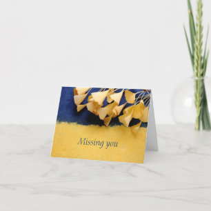 ginkgo leaves on texture missing you note card
