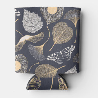 Ginkgo Leaves: Seamless Floral Elegance. Can Cooler